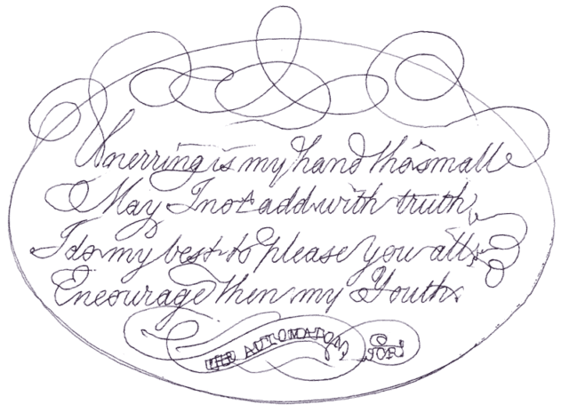 Cursive writing done by Maillardet's automaton
