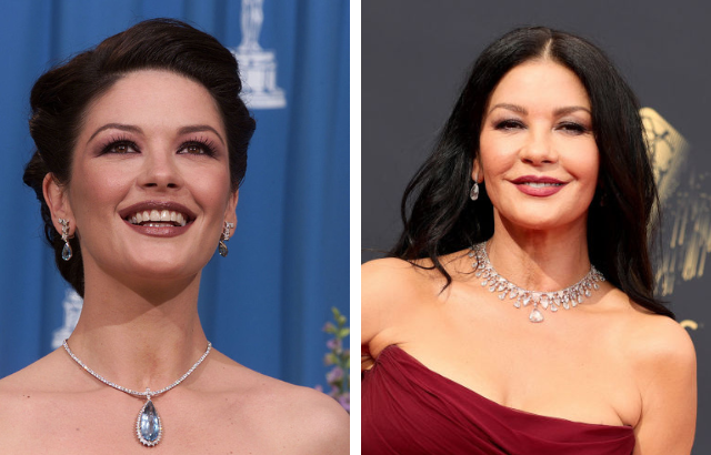 Catherine Zeta-Jones, then and now