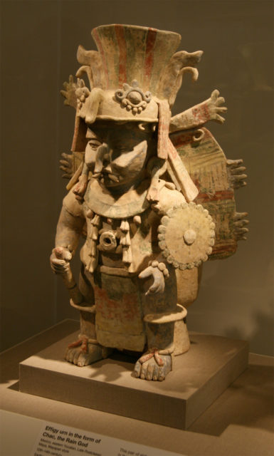 Terracotta statue of Chaac, the Mayan rain god.