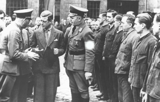 Edward, Duke of Windsor, standing with a number of German officials