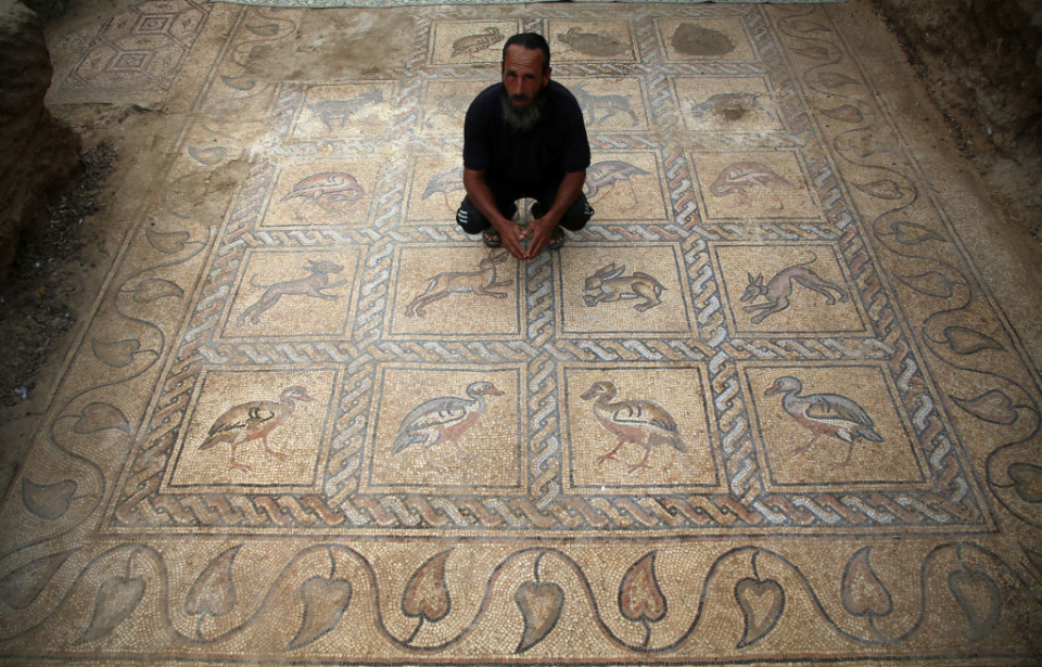 A Farmer Unexpectedly Discovered a Byzantine-Era Mosaic While Tending Olive Trees