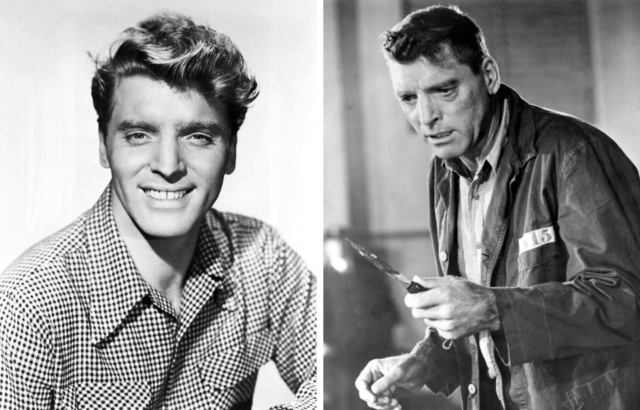 Side by side images of Burt Lancaster in 1953 and 1962