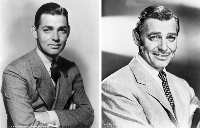 Side by side images of Clark Gable