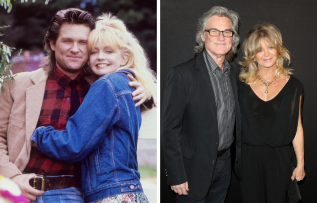 Goldie Hawn and Kurt Russell in 1987 and 2019