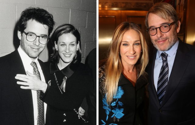 Side by side images of Sarah Jessica Parker and Matthew Broderick in 1993 and 2019