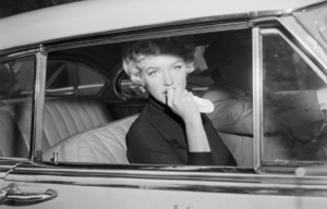 Monroe in 1954 after her divorce from Joe DiMaggio