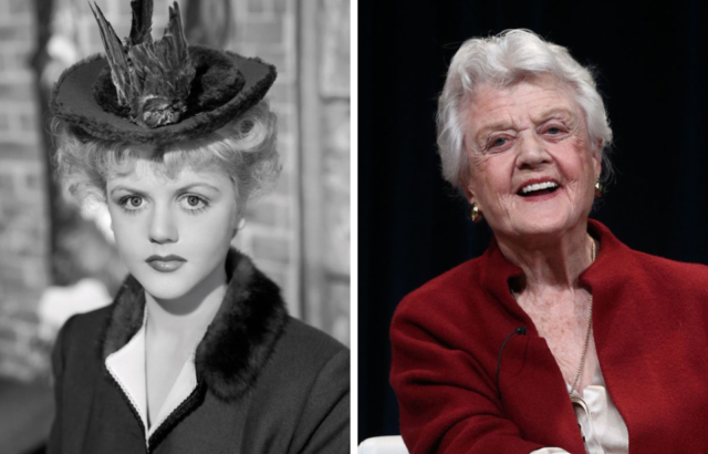 Side by side images of Angela Lansbury in 1945 and 2018