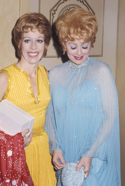 Carol Burnett and Lucille Ball in dresses