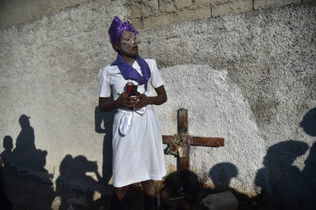 A woman doing voodoo