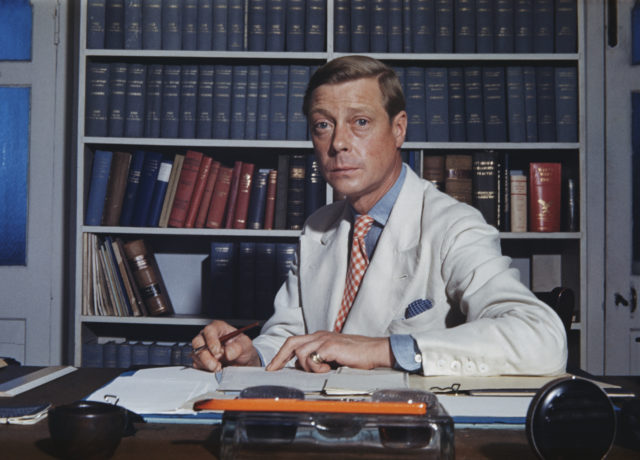 Edward, Duke of Windsor, sitting at his desk