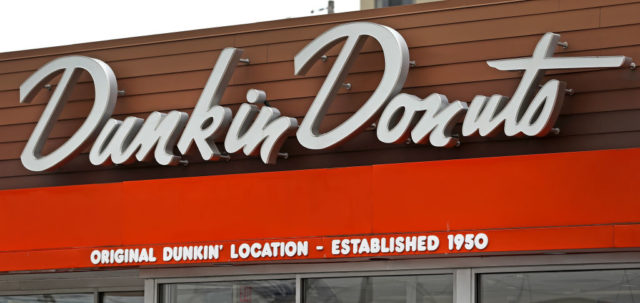 The sign at the original Dunkin' Donuts location