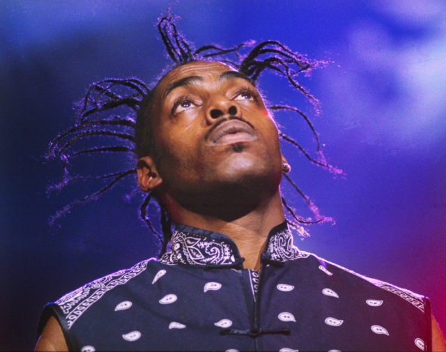 Rapper Coolio looking up to the sky