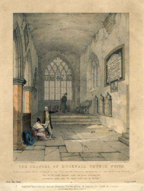 A sketch of the inside of the Church of St. Mary Magdalene