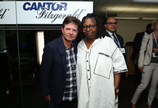 Michael J. Fox and Whoopi Goldberg attend the annual Charity Day in 2015