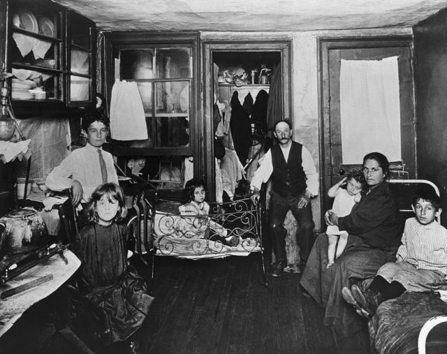 A large family in a New York tenements building