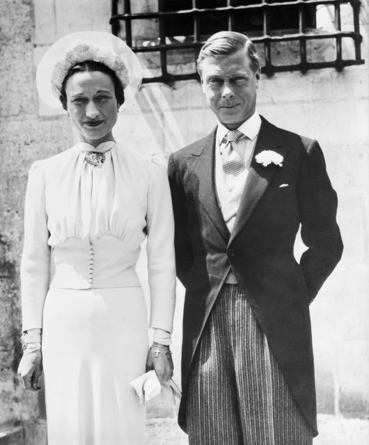 Wallis Simpson and Edward VIII dressed in wedding attire