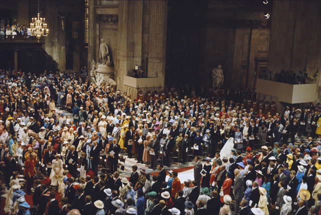 Attendees at Charles and Diana's wedding