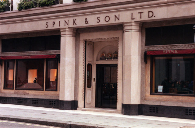 View of the front doors at Spink & Sons Ltd