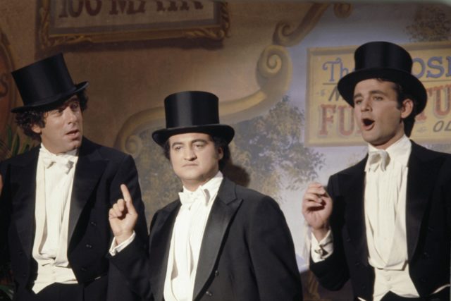 Elliott Gould, John Belushi, and Bill Murray star in an SNL sketch