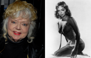 Headshot and glamour shot of Yvette Vickers