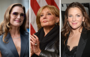 Side by side photos of Brooke Shields, Barbara Walters, and Drew Barrymore