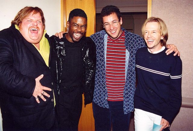 Chris Farley, Chris Rock, Adam Sandler, and David Spade