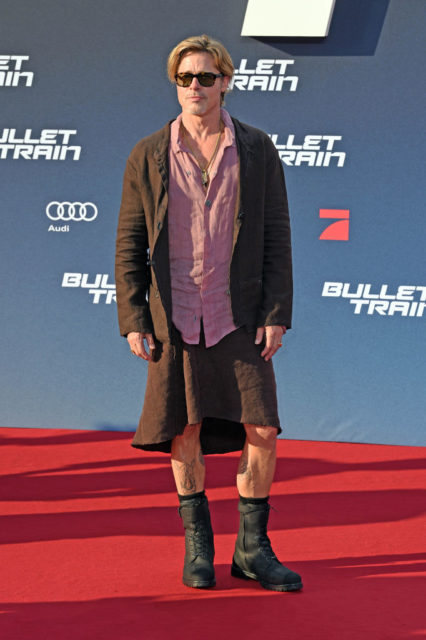 Brad Pitt on the Bullet Train red carpet