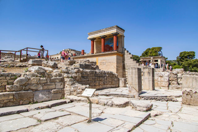 The ancient city of Knossos on the Mediterranean island of Crete