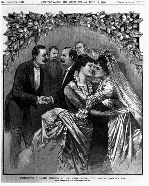 Drawing of Grover Cleveland's wedding