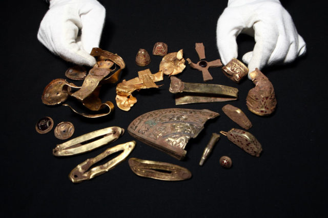 Gold artifacts from the Staffordshire Hoard