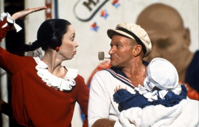 Shelley Duvall and Robin Williams in "Popeye"