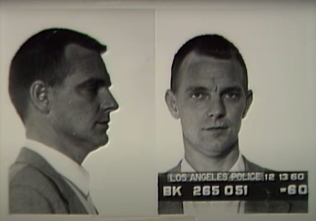 Side by side mugshot of Jerry Dean Michael in profile and in front of a date.
