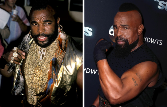 Side by side images of Mr. T in 1984 and 2017