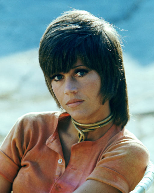 Headshot of Jane Fonda wearing a choker