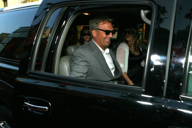 Kevin Costner in a car