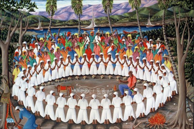 Painting depicting a Voodoo ceremony