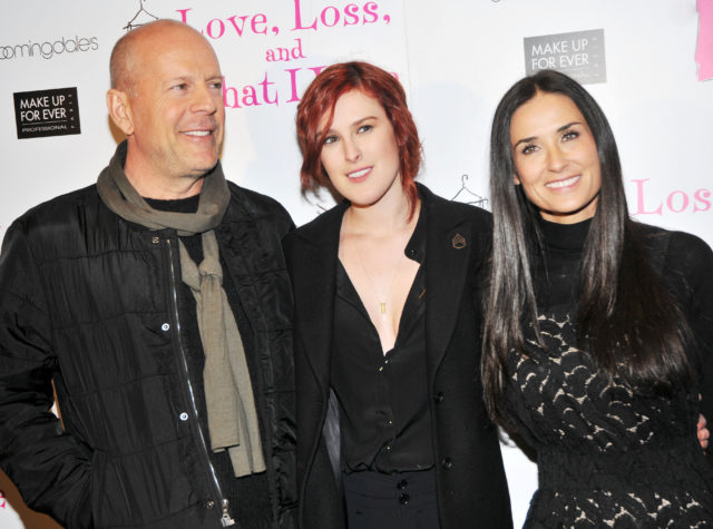Headshot of Bruce Willis and Demi Moore with daughter Rumer Willis