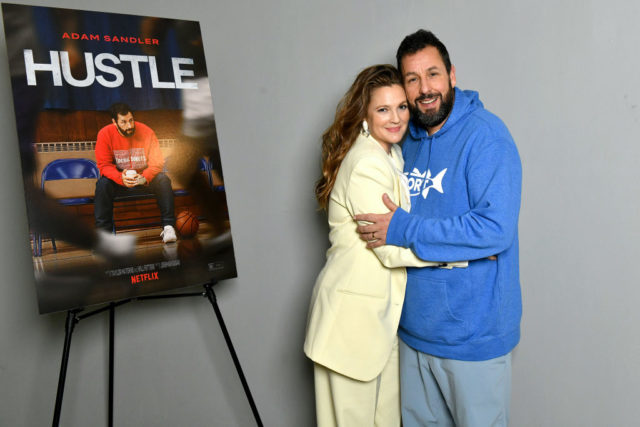 Drew Barrymore and Adam Sandler at an event together