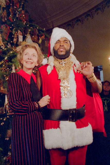 Mr. T and Nancy Reagan at Christmas time