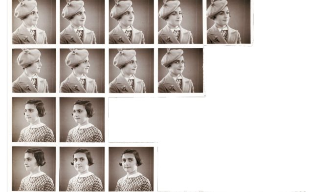 Sheet of multiple photos of Margot Frank.