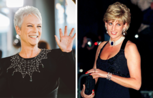 Side by side images of Jamie Lee Curtis and Princess Diana