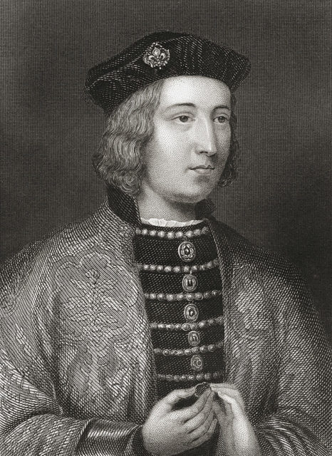 King Edward IV posing for a portrait.