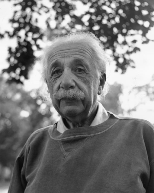 Headshot of an old Albert Einstein