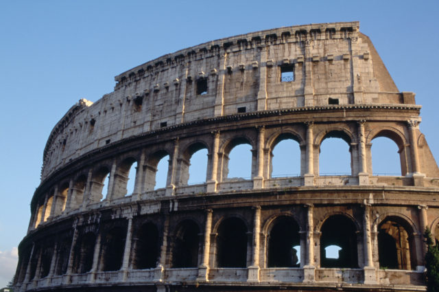 The Colosseum in Rome, Italy.