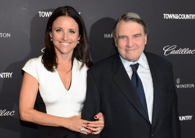 Headshot of Julia Louis-Dreyfus and her father, Gérard.