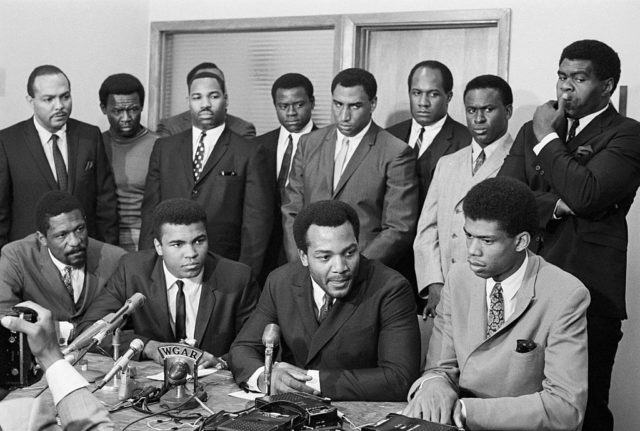 Nation's top Black athletes gathered for a meeting to hear Cassius Clay's view for rejecting Army induction