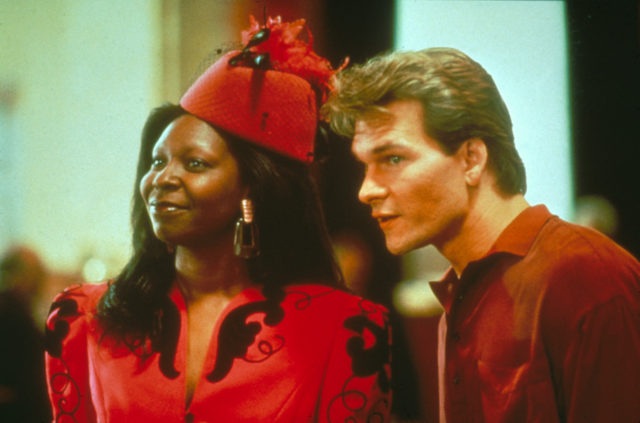 Headshot of Whoopi Goldberg and Patrick Swayze in a scene from the film 'Ghost'