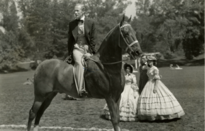 Leslie Howard as Ashley Wilkes riding a horse in 'Gone with the Wind.'
