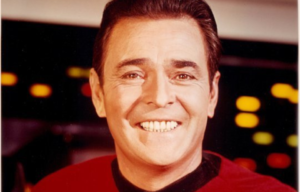Headshot of James Doohan dressed as Montgomery Scott from Star Trek