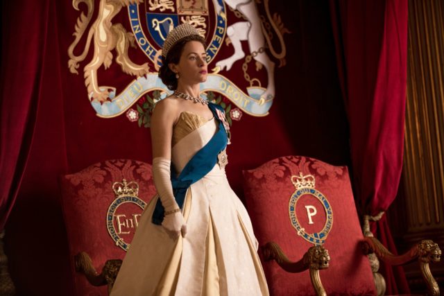 Claire Foy as a young Queen Elizabeth II in The Crown